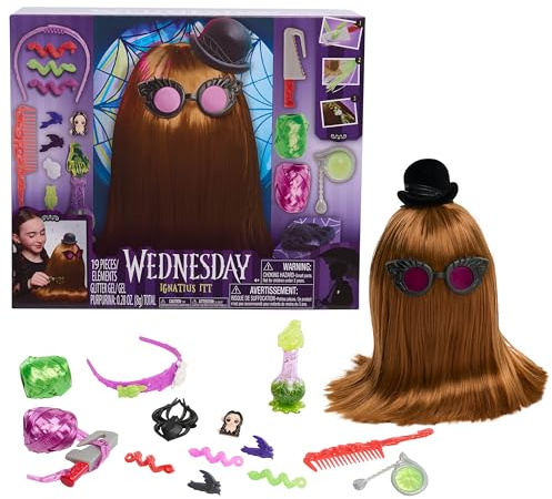 WEDNESDAY Ignatius Itt 10-inch Styling Head, 20-Pieces, 360 Degrees of Styling Options, Pretend Play, Kids Toys for Ages 4 Up by Just Play