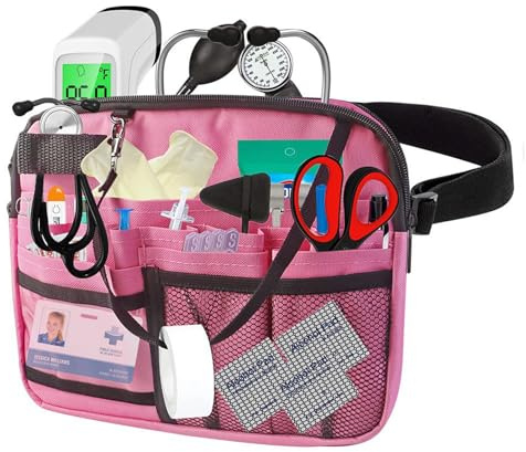 Meichoon Krankenschwester Hüfttasche mit Ausrüstungstaschen mit Multi-Fach-Werkzeuggurt Praktisch mit Tasche für medizinische Geräte und Klebebandhalter für Stethoskop-Verbandschere oder anderes