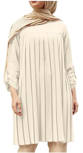 Abaya Muslim Damen ohne Kopftuch Mädchen Damen Sommer bequem lässig süß vielseitig mehrfarbigmuslimisches Kleid Kaftan Arab Jilbab Abaya Islamische Spitze Nähen Maxikleid A04