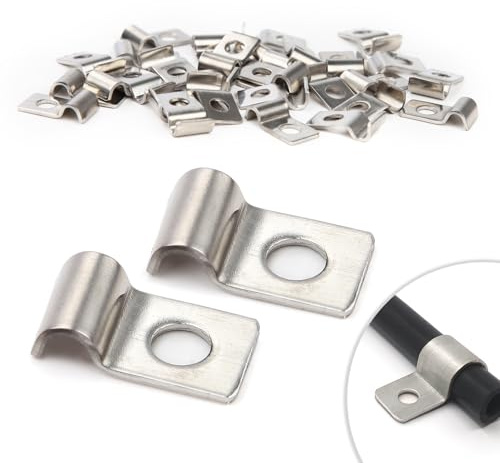 30 Piezas Abrazaderas para Tubo 4mm Soportes para Tubo de Un Solo Agujero en Acero Inoxidable V2A Soportes en U Abrazadera Sujetadores para Cables Ø 4-5mm Fijación de Tuberías de Agua