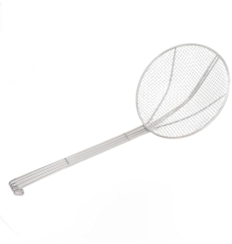 Cuchara Espumadera, Colador de Araña de Acero Inoxidable, Colador de Pasta de Alambre con Largo, Gancho de Cucharón Colador de Malla Fina para Freír y Cocinar, Revolver (Los 24cm)