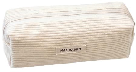 STQDEU mäppchen aestheti, cmäppchen aestheti, großvolumiges Schreibwarenetui, einfarbiges Cordmäppchen, mäppchen Teenager, schlampermäppchen mädchen Aufbewahrungstasche (White)