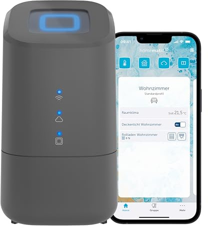 Homematic IP Home Control Unit, anthrazit | Smart Home Zentrale, kostenlose App, online und offline Modus, zertifizierter Datenschutz, Alexa sowie Google Home, 160692A0