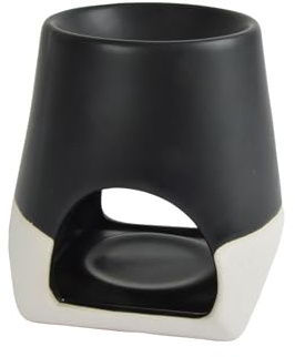 Homéa Duftbrenner, Keramik, Ø 10 x H 10,5 cm, zweifarbig, Schwarz
