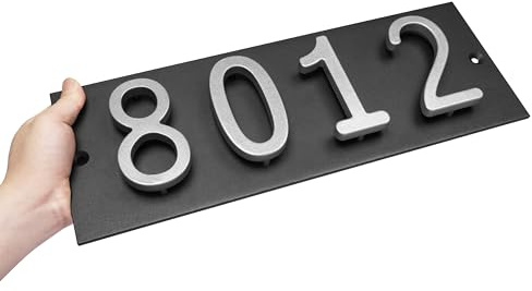 ColourTree Personalized Floating House Numbers Address Street Sign Plaque in Vertical/Horizontal, Aluminum Modern Front Door Sign - Made In USA (Custom Plate & Fonts Colors/Numbers)