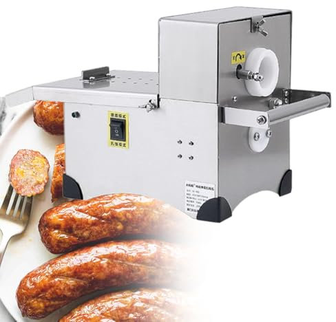 Electric Sausage Knotting Machine 10-50mm, Automatic Sausage Tying Knotting Machine, Stainless Steel Sausage Binding Strapping Machine, Sausage Stuffer Machine,110V