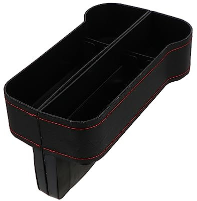 DRESSOOS 2stücke Autositz Seitentaschen Organizer Sitzlückenfüller Aufbewahrungsbox Schwarz Einfache Montage Vielseitig Für Karten Schlüssel Münzen Passend Für Meisten Pkw Sitzspalt