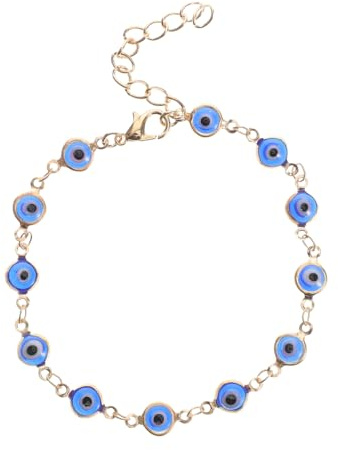 WRITWAA Adjustable Devil S Eye Bracelet for Women Handmade Turkish Blue Evil Eye Charm Protection Jewelry Trendy Beaded Bracelet