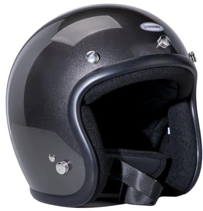 Mit Visier Motorradhelm 3/4 Helme, DOT/ECE-Zulassung, Vintage Motorrad Herren Damen Jethelme, Motorrad Halbhelme, Tragbarer Motorrad Klapphelme, Helme Für Chopper Scooter Moped ,L(57-58) cm,BB