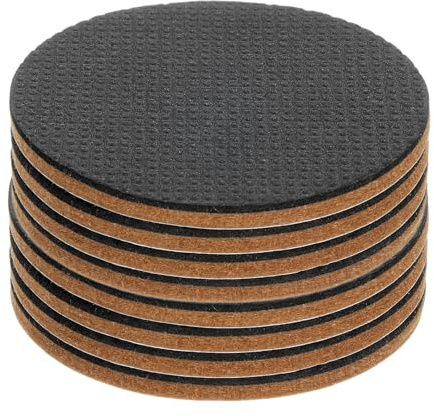 sourcing map 8 Pcs Felt & EVA Furniture Pads, 3 (75mm) Round Furniture Feet Wood Floor Protectors Self Adhesive for Protecting Hardwood Floors, Table Legs and Chair Legs, Brown+Black
