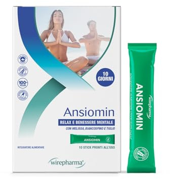WIREPHARMA - Integratore Ansia e Stress - 30 Stick - 30 Giorni di BUON UMORE - Melissa, Biancospino e Tiglio - Calmante Naturale - Senza Glutine - Stick Orosolubili - Benessere Mentale e Umore