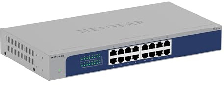 NETGEAR 16-Port Gigabit Ethernet Unmanaged Switch (GS516): Desktop-, Wand- oder Rack-Befestigung