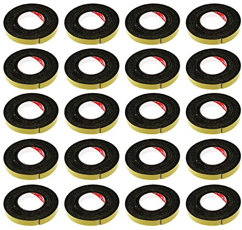 Kznifmk 20 Piezas 5M Negro Cinta de Espuma Autoadhesiva de Un Solo Lado Celula Cerrada 20 mm x 3 mm Espesor