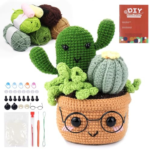 KOIROI Set all'uncinetto per principianti, set crochet, uncinetto per principianti con istruzioni, set di partenza all'uncinetto, set fai da te con uncinetto, filato, imbottitura, ago da cucito a mano
