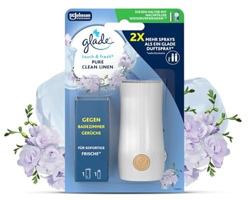 Glade Touch & Fresh (Brise One Touch) Minispray, Raumduft, Halter inkl. 1 Nachfüller, Clean Linen, 10 ml