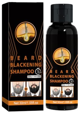Shampooing Assombrissant La Barbe,Shampooings De Lavage De Barbe 30ml,Nettoyant 2 en 1 Barbes Et Visage Pour Hommes,Shampoing Barbes Homme Avec Huile,Pour Tous Les Types De Barb