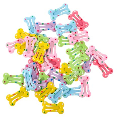 TOYANDONA 40 Stück Haarklammern Bunte Candy Color Haarspangen Kleine Knochenform mit Punkten Niedliche Mini Haarclips für Mädchen Junge Mädchen Party Fotoshootings Alltag