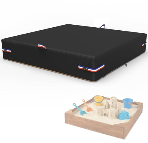 Roasivi Sandbox Cover 72 L x 72 W x 8 H Black Outdoor Square Sand Box Cover for Protecting Sandbox Sand and Toys Fully Taped Seams for Altimate Waterproof Protection