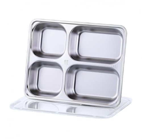 EpheyFIF Loncheras apilables de acero inoxidable con 3, 4 o 5 compartimentos y tapas