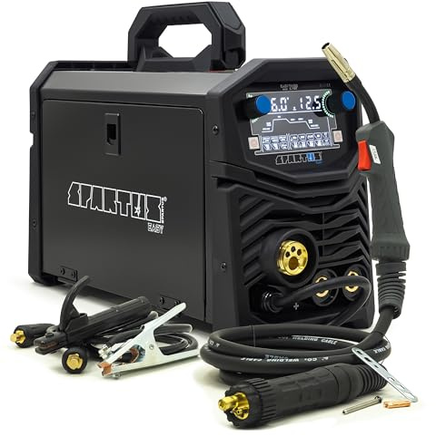 SPARTUS EasyMIG 210P MIG MAG SCHWEISSGERÄT Puls 200A - INVERTER SCHWEISSGERÄT Synergic für Aluminium & Stahl - SCHWEISSGERÄT SCHUTZGAS WIG Lift MMA 230V Einzelgerät - Bestschweissen.de
