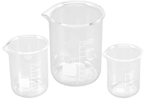 TOMETURE Vaso Medidor de Vidrio Graduado de 50 Ml para Uso en Laboratorio y Repostería, Resistente Medición Precisa