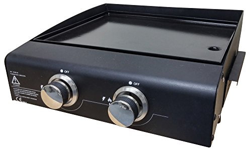 Plancha de gas con 2 quemadores Friodis – Superficie de cocción 45,5 x 36,5 cm