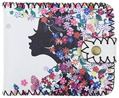 LaFiore24 Portemonnaie Designer Geldbörse Vintage Geldbeutel Blumen Leder Mehrfarbig