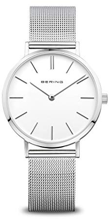 BERING Kvinnor Analogt Quarz Classic Collection armbandsur med Rostfritt stål Armband och Safirglas 14134-004