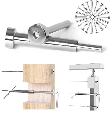 [Patent]Muzata 10Pair Invisible Cable Railing kit 1/8 Swage Tensioner and Terminal T316 Stainless Steel for 2x2 4x4 Wood Metal Post CR26