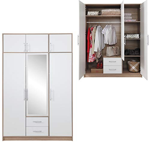 Furniture24_eu Schlafzimmerschrank Drehtürenschrank Schrank Kleiderschrank SMART SRL-2 / SRN-2 (Schrank mit Aufsatz)