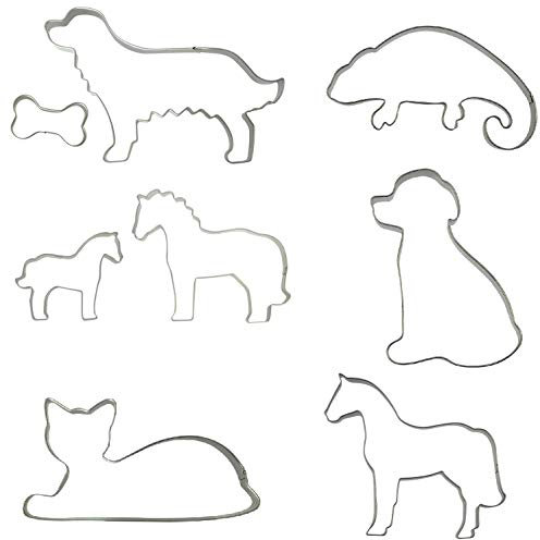 netproshop Große Plätzchenform Tiere Keksform Edelstahl mit und ohne Bastelset Auswahl, Auswahl:Katze/Set