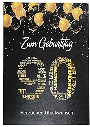 Geburtstagskarte 90. Geburtstag Schwarz Gold – A5 mit Umschlag | Elegante Glückwunschkarte 90 Jahre – Geschenkkarte für Papa, Opa, Männer & Frauen, Made in Germany