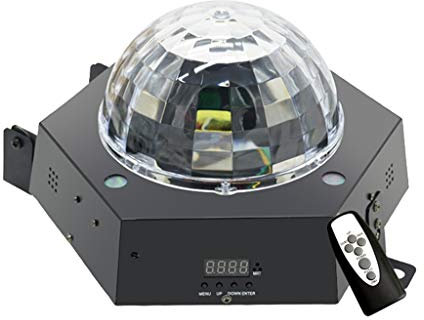 YXCKG Luce da Palco Colorata 8 Colori LED Palla da Discoteca Luci Strobe Effetto per Feste Matrimoni Casa Compleanno per Bambini Spettacolo di Matrimoni Club Pub (Color : Black, Size : with Remote)