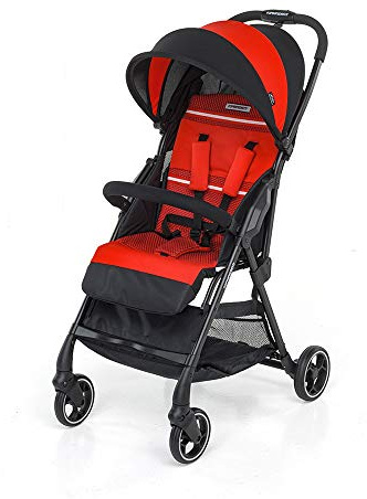 Foppapedretti Piùleggero Top4 Passeggino Leggero e Compatto, utilizzabile dalla nascita, pesa solo 4.2 Kg (peso senza accessori), Rosso (Red)