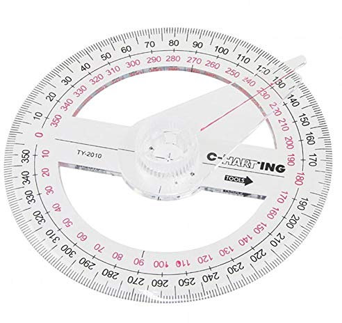 TOSSPER Materiali 1 Pc Plastica 360 Gradi Puntatore 10 Centimetri Circolare Goniometro Angolo Righello Finder Ufficio Scolastico