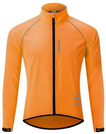 WOSAWE Chaquetas de ciclismo para hombre，Reflectante, cortavientos, ropa deportiva