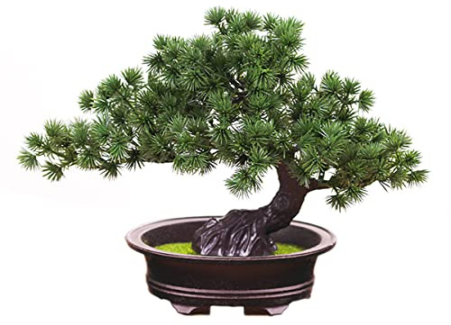 Verve Jelly Künstliche Topfpflanzen, künstliche Bonsai Tree Toted Faux Japaner Kiefern Bonsai Simulation gefälschte Pflanze Künstliche Bonsai -Baum für Bürohäuser Dekor Indoor Desktop Display