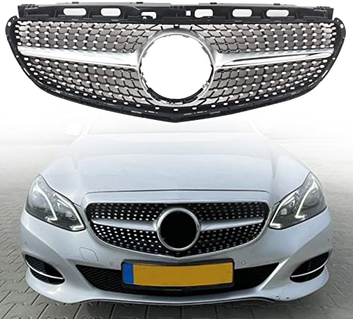 FINMOKAL Für Mercedes-Benz E-Klasse W212 2014-2016 Frontgrill Grill Chrom Silber Diamond Style