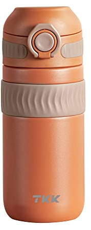 TKK - Tazza termica da 450 ml, in acciaio inox, a doppia parete, isolata, a tenuta stagna, per caffè e tè