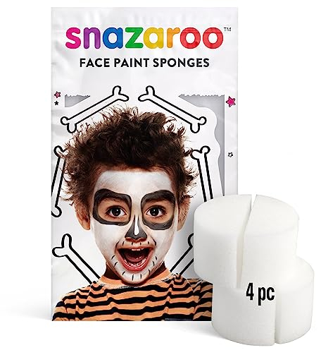 Snazaroo - Esponjas Semicirculares de Alta Densidad para Pintura Facial y Corporal, Aguacolor y Maquillaje - Set de 4 – Fáciles de Usar y Limpiar