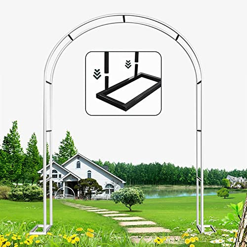 Arche Jardin Aluminium Largeur, Arche À Rosiers Métal, Filet À Plantes Grimpantes, Filet de Treillis, pour Récolte de Concombres, Légume, Vignes, Plantes Grimpantes,Blanc,140x230x40CM
