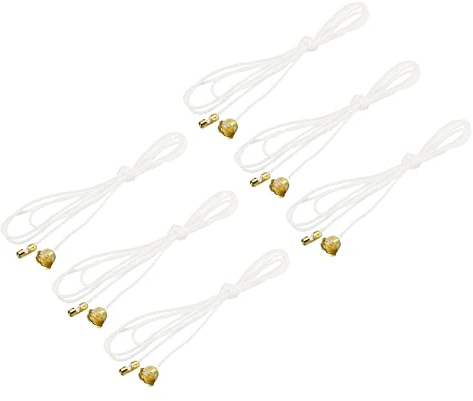 PATIKIL 6 Stück Zugschnur Deckenschalter Licht Zugschnur Schnur Decke Weiß | Ventilator Schnur mit Stecker Zugkette Verlängerung für Goldton