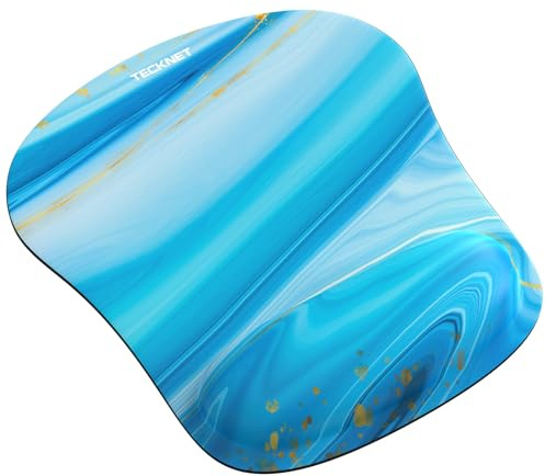 TECKNET Tapis de Souris avec Coussin en Gel, Tapis de Souris en Mousse à mémoire de Forme, Ergonomique, étanche, Confortable, avec Repose-Poignet pour Toutes Les Souris, offfice, Maison, Ordinateur