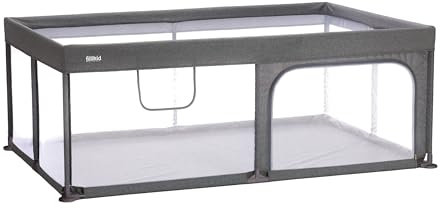Fillikid Baby Laufgitter groß 180 x 120 cm Höhe 68 cm | Laufstall Baby xxl klappbar | Schutzgitter, Absperrgitter | Extra großes Laufgitter mit seitlichem Einstieg & atmungsaktiven Netz