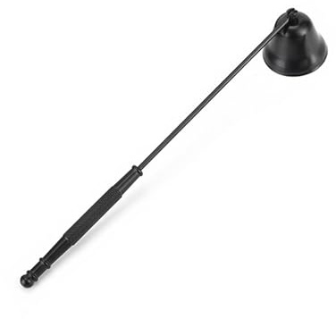 Pebipoo Herramienta para apagar velas, accesorio de acero inoxidable para extintor de velas con mango largo, accesorio de vela (negro)
