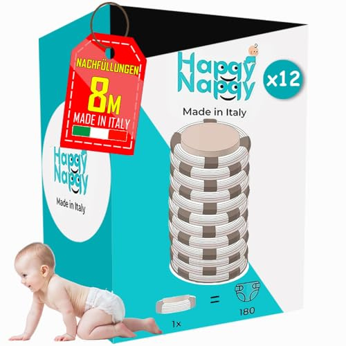 My Happy Nappy Refills -【Compatible with Tommee Tippee Sangenic Tec, Simplee Sangenic and Twist & Click】- XXL Refills - 7-Layer EVOH Odour Control - Made in Italy