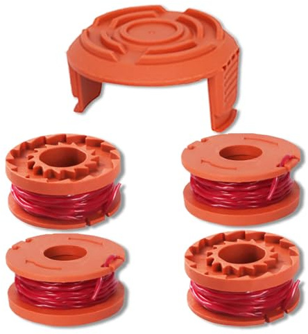 Bobina di Filo per Decespugliatore Compatibili con Worx 20V Tagliabordi Sostituisci WG180/WG163/WG175 (4 Bobine Tagliaerba e 1 Copertura Bobina)