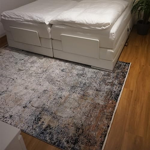 Astra Hochwertiger Teppich Wohnzimmer, Schlafzimmer - Kurzflorteppich weich - Flachgewebe orientalische Muster - modernes Design - Teppich Bunt 80 x 150 cm