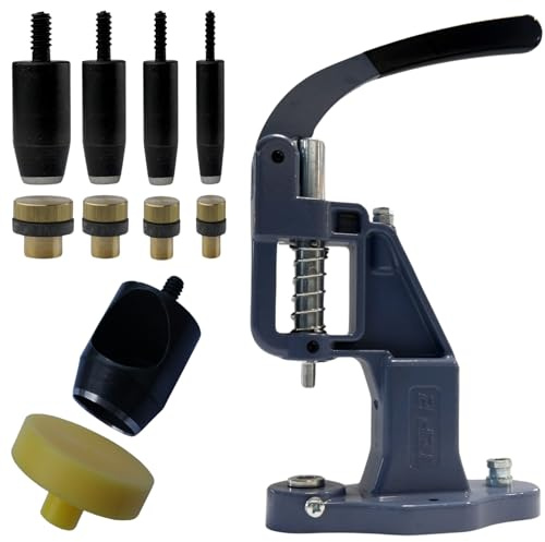Lochwerzkeug Locheisen Lochpfeife Lochstanze für Leder Kunstleder Filz Biothane Stoff Presse Ösenpresse Textillocher (Presse + 10 mm & 12 mm Lochpfeife)
