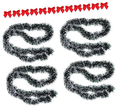QUMIIRITY 4stücke Weihnachtsdeko Teiliges Farbband Für Festliche Baumgestaltung Dekorative Streifen Mit Schleifen-Design Für Weihnachten Geeignet Für Innen Und Außendekoration